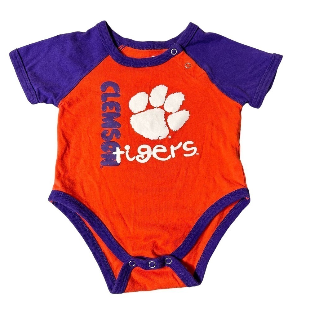 Clemson Tigers One Piece Baby 3-6 mos. Orange Purple Colosseum Warner One‎ Piece
